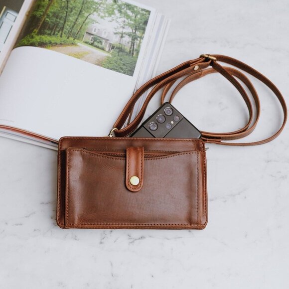 The Leather Store Handbags - The Leather Store Eden Handmade Smartphone‎ Crossbody Bag Shoulder Sling Purse